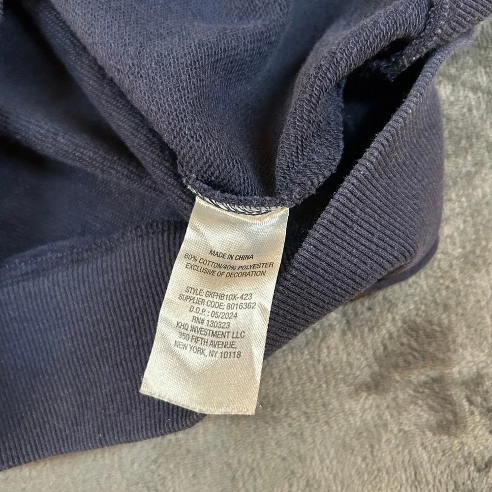 Gap Kids Navy Blue Sweatshirt Gold Hearts Print Pullover Girls Large‎ 10/12